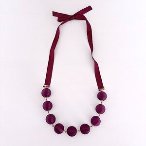 OLD NAVY Mulberry Satin String Beaded Necklace